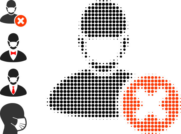 点半色调错误的蒙面人图标和原创图片下载