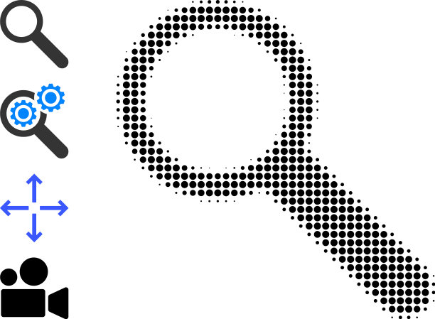 点状 halftone 缩放图标和原始图标图片下载