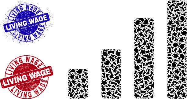 条形图与生活工资的分数马赛克图片下载