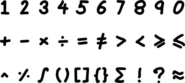 黑色手写数字和数学图片下载