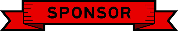 丝带标签横幅与单词赞助商在红色图片下载