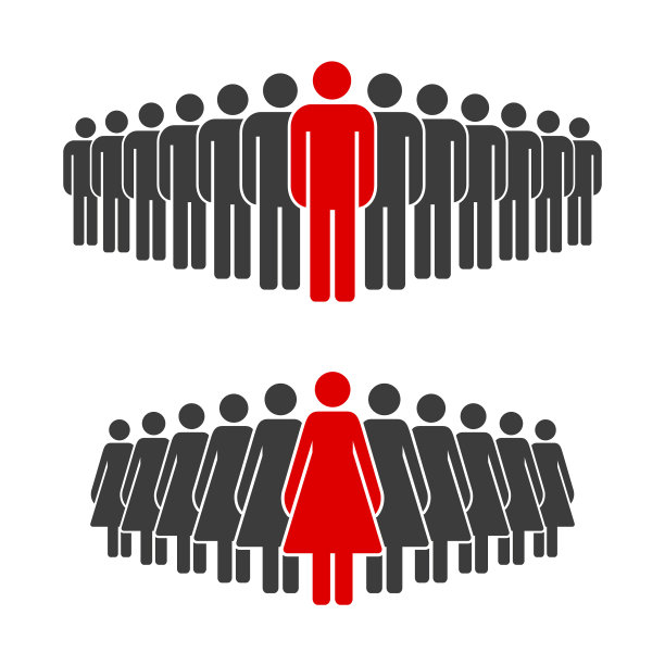 从人群中脱颖而出的一对男女图片下载