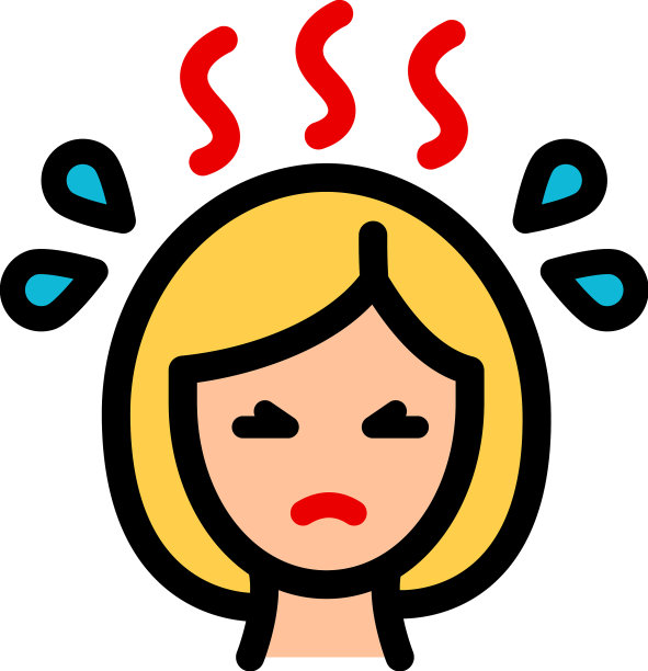 潮热和出汗颜色图标恐慌发作图片下载