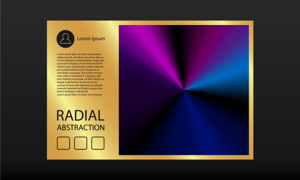 金色旗帜模板霓虹灯径向梯度图片下载