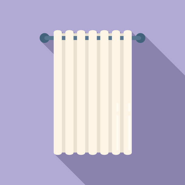 浴缸浴帘图标平整干净图片下载