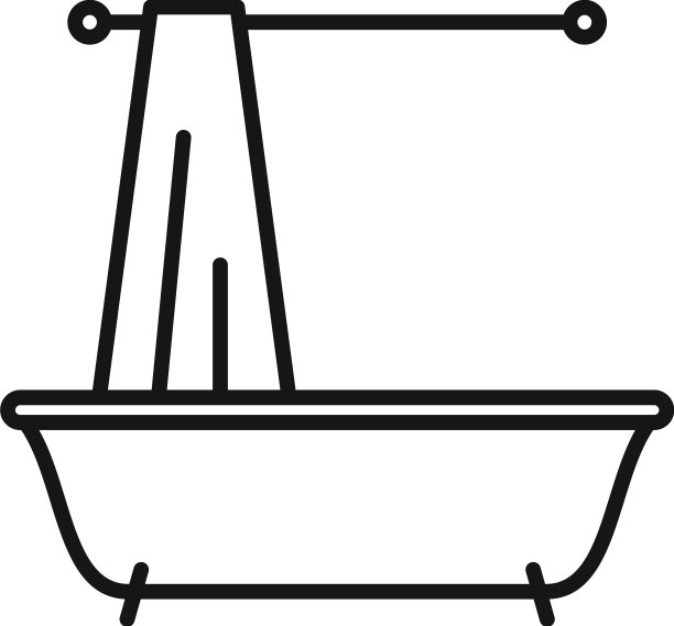 浴帘房图标轮廓干净图片下载