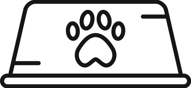 小狗碗图标轮廓狗粮图片下载