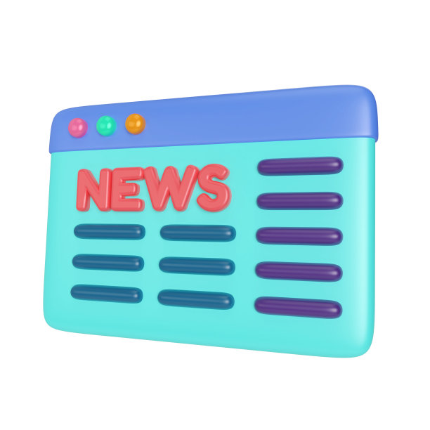 互联网新闻图标3D插图图标图片下载