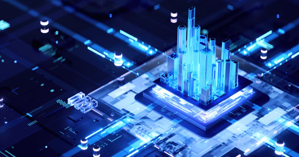 赛博朋克AI的3D渲染。电路板。技术背景。中央计算机处理器CPU和GPU的概念。数字芯片主板。技术科学背景。图片下载