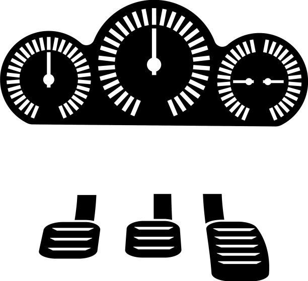 仪表盘踏板图标黑色图像扁平风格图片下载