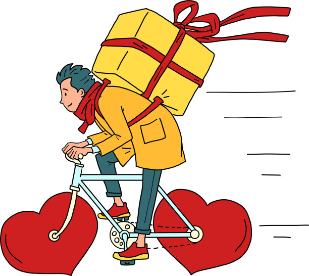 用轮式自行车送外卖图片下载