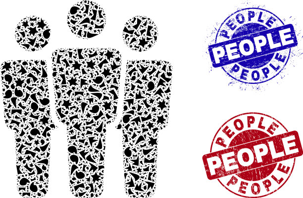 人们马赛克碎片与人划痕图片下载