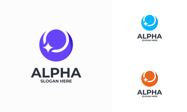 行星标志设计概念模板，空间天文标志设计模板矢量图片下载