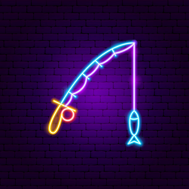 钓竿霓虹灯图片下载