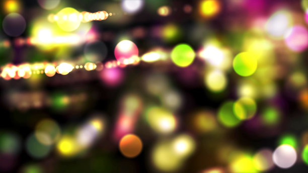 夜晚许多灯光的抽象照片的3d插图图片下载