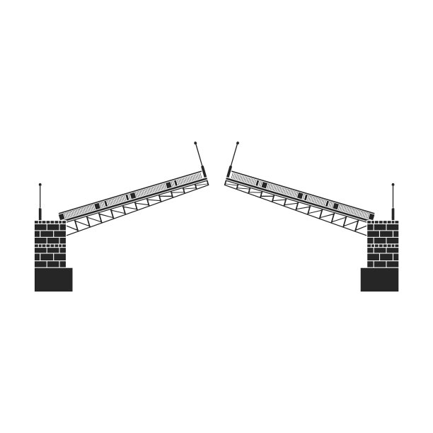 桥图标黑色图标孤立图片下载