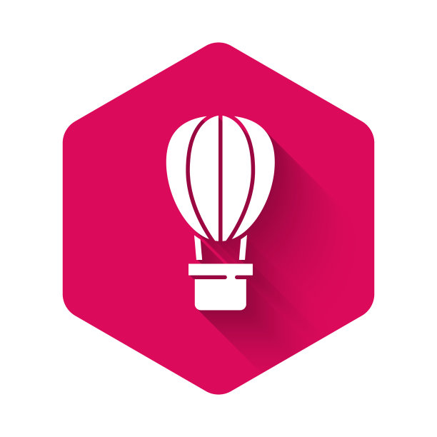 白色热气球图标孤立与长图片下载