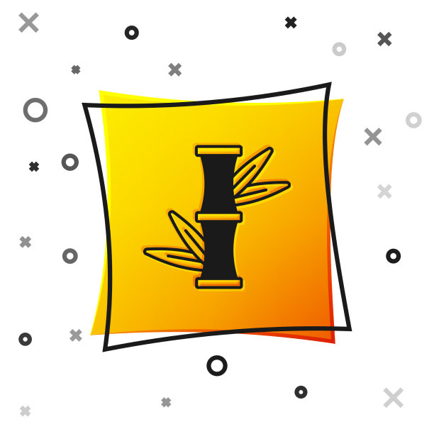 黑色的竹子图标孤立在白色背景图片下载