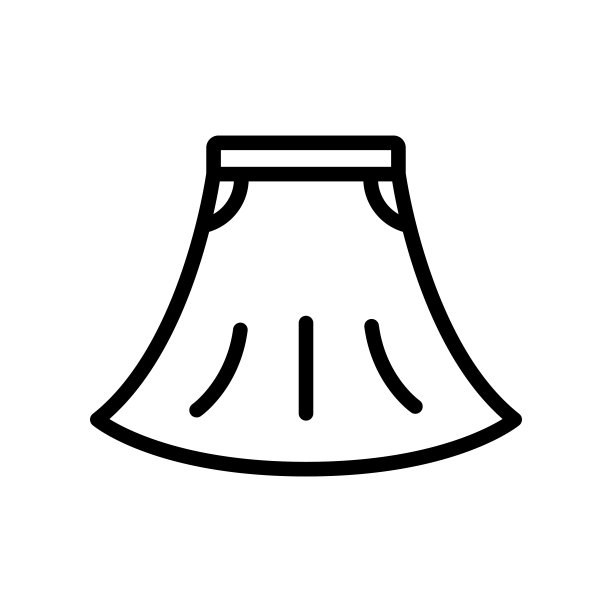 裙子图标。适合服装icon。行图标风格。简单的设计可编辑图片下载