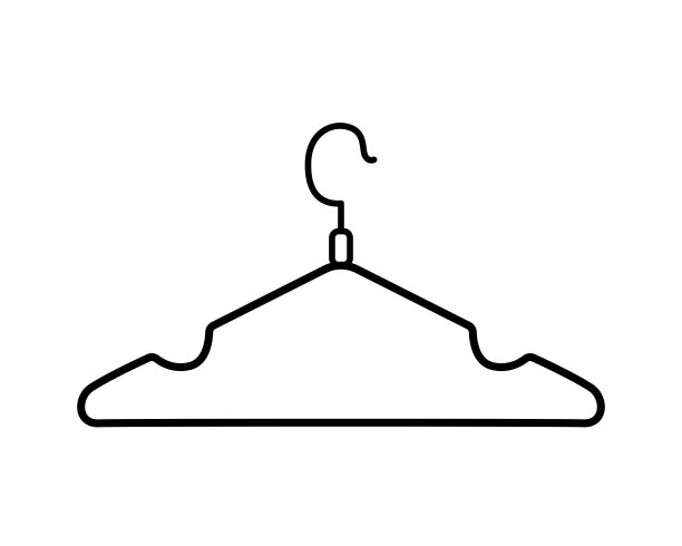 Icon衣架，配件衣柜试衣间。在白色背景上隔离的矢量插图。图片下载