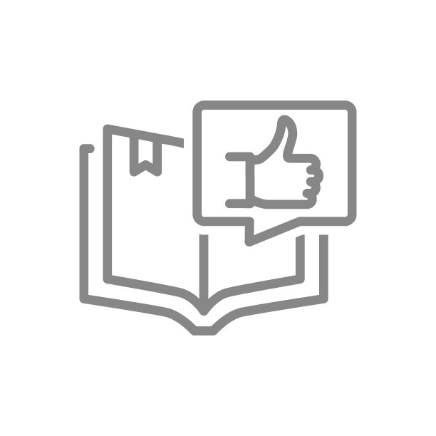 打开书与拇指在讲话气泡线图标。最好的书，好读者评论的象征图片下载