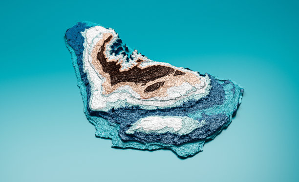 巴巴多斯地形图高程巴巴多斯着色光谱阴影浮雕图3d插图图片下载