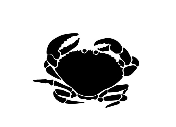 图形剪影的螃蟹在白色背景图片下载