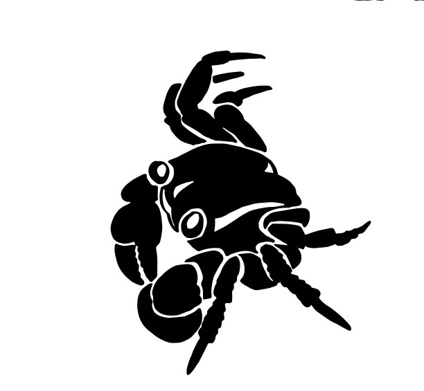 图形剪影的螃蟹在白色背景图片下载