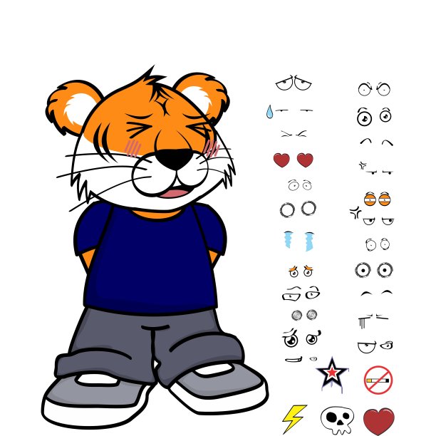 羞愧的年轻老虎孩子穿网球图片下载