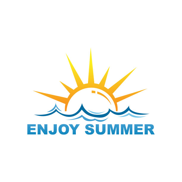 享受夏日标志矢量设计图片下载
