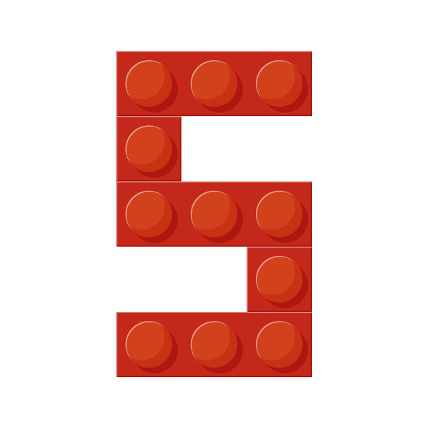 塑料积木拼出字母s图片下载