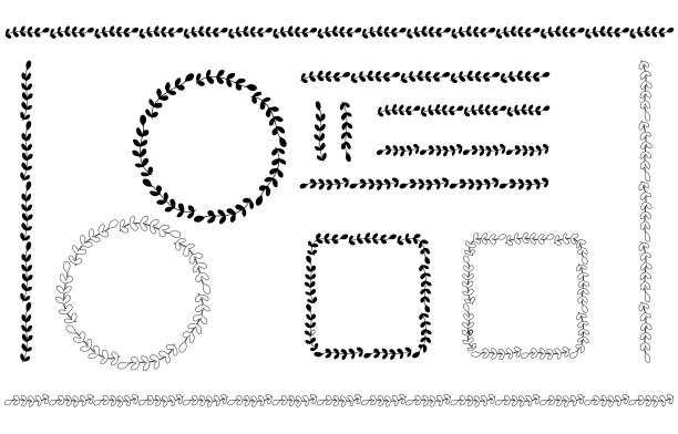 叶框和线集。图片下载