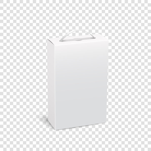 逼真的白色包装盒与手柄图片下载