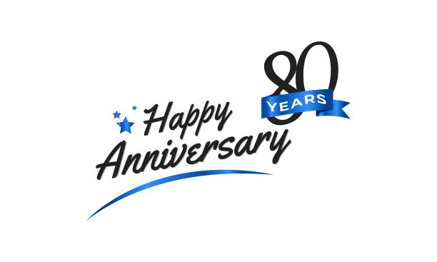 80周年庆用蓝色的勾图片下载