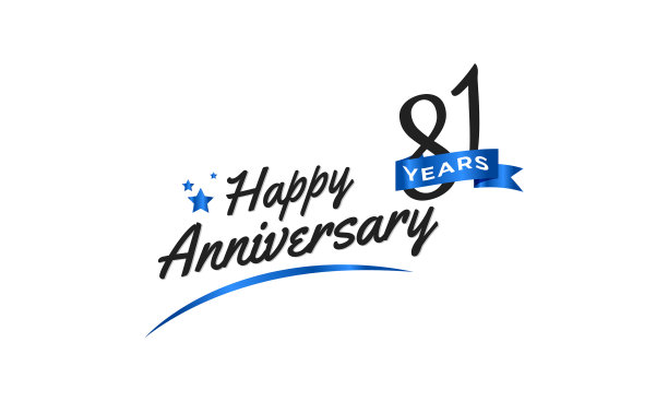 81周年庆典用蓝色的勾图片下载