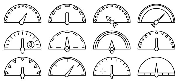 速度计和指示线轮廓图标设置图片下载