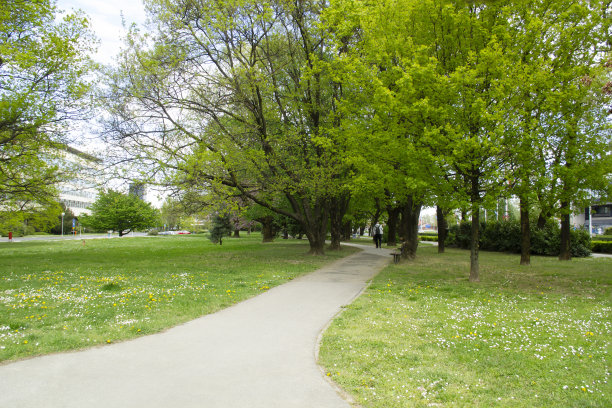 绿色走廊透明通道春天市中心户外金融区首都城市克罗地亚文化萨格勒布城市景观欧洲图片下载