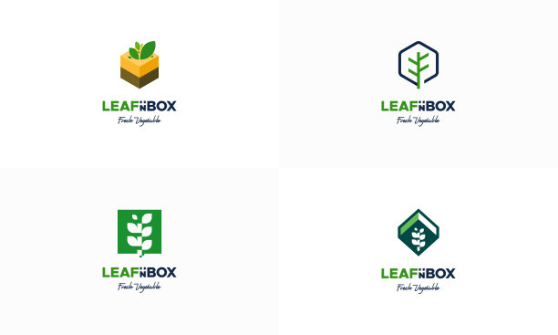 整套蔬菜盒子符号设计概念向量，自然盒子符号设计图标，营养盒子符号符号图片下载