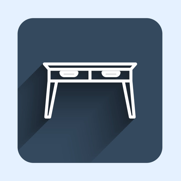 白线办公桌面图标与长隔离图片下载