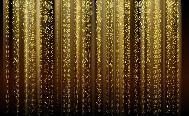 技术抽象背景矩阵风格金图片下载