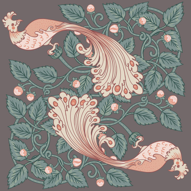 花的复古无缝图案的复古图片下载