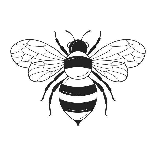 手绘蜜蜂轮廓图片下载