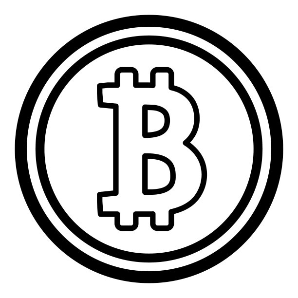 白色背景上的比特币扁平图标图片下载
