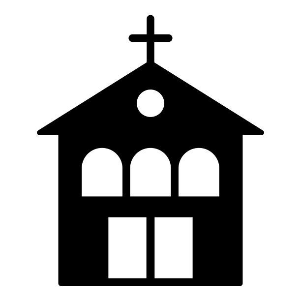 教堂平面图标孤立在白色背景图片下载