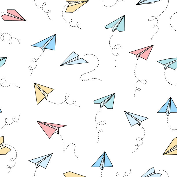 纸飞机无缝图案图片下载