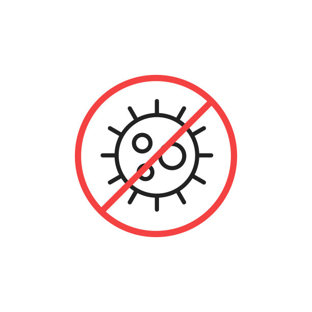 停止冠状病毒图标。谨慎冠状病毒迹象。高质量的彩色矢量插图。图片下载