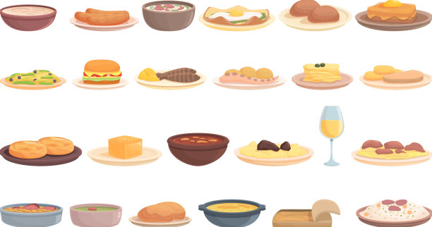 葡萄牙美食图标集卡通图片下载