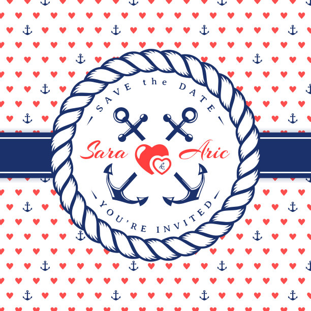 海上婚礼请柬图片下载