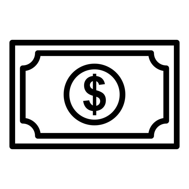 美元纸币上白色孤立的平面图标图片下载
