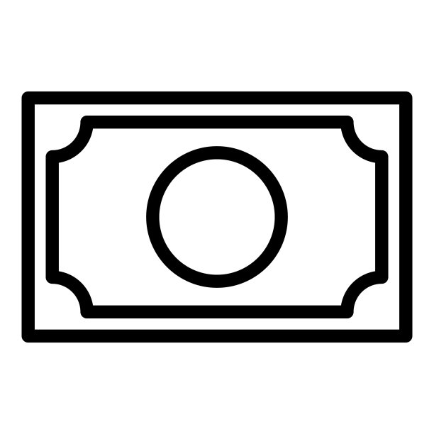 美元纸币上白色孤立的平面图标图片下载